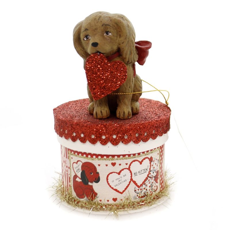 Valentine's Day 6.5" Puppy Love On Box Love Heart Bethany Lowe Designs, Inc.  -  Decorative Figurines