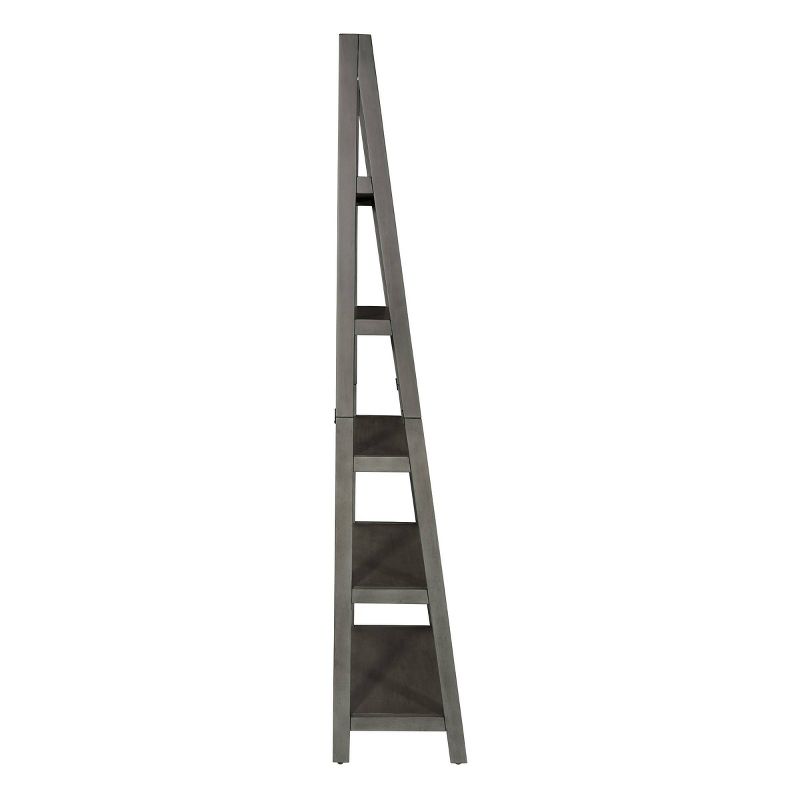 72.25" Hillsboro Ladder Bookcase Gray Wash - OSP Home Furnishings