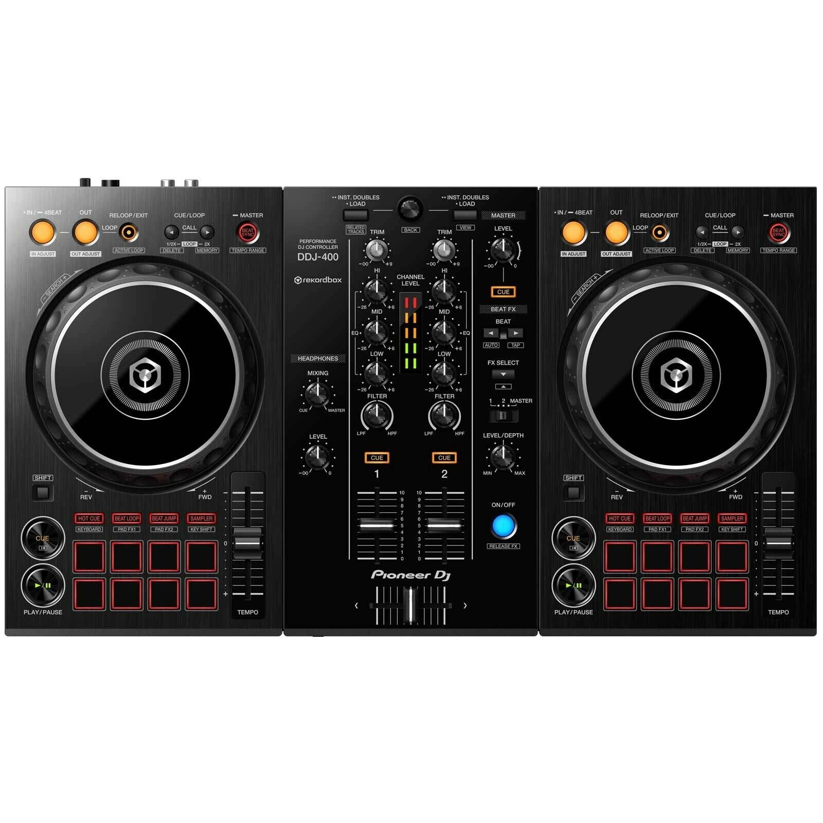 Pioneer DDJ-400 Rekordbox DJ Controller+Monitors + Headphones DJ Starter Package