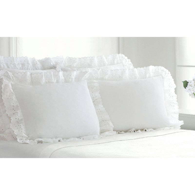 Standard 2pk Eyelet Ruffled Sham White - Fresh Ideas