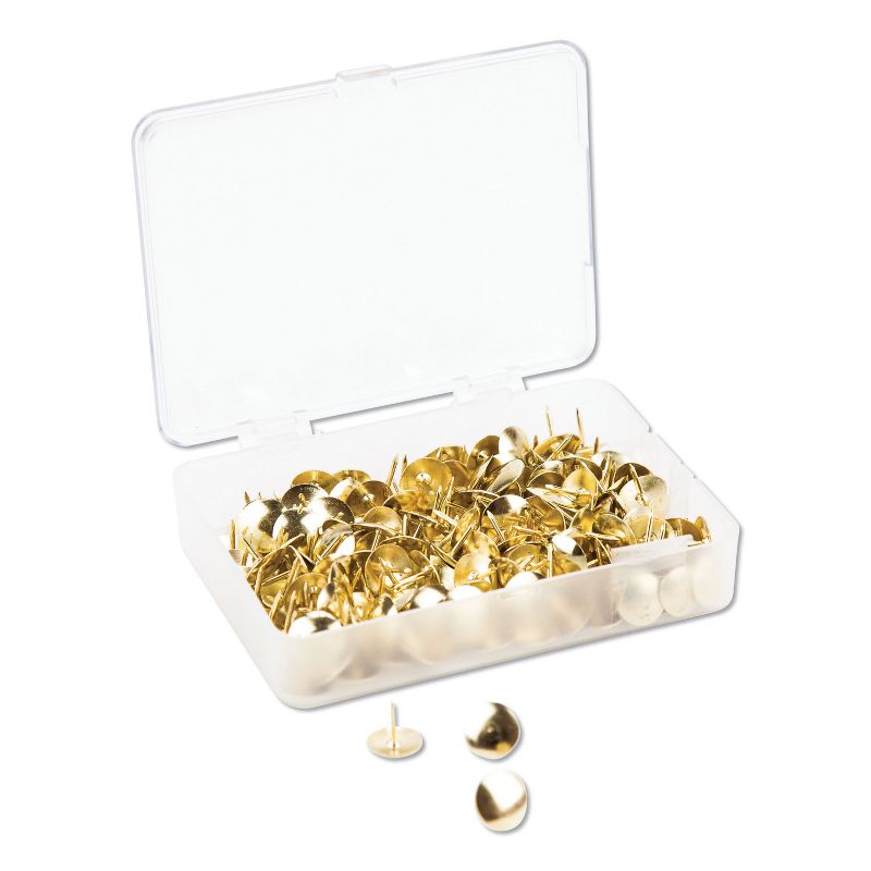 U Brands Fashion Metal Thumbtacks, Metal, Gold, 3/8", 200/Pack 3091U0624