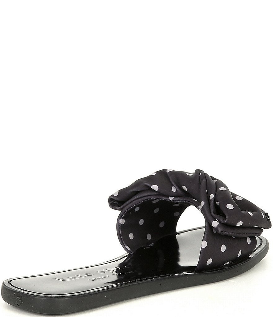 kate spade new york Bikini Polk Dot Printed Fabric Bow Slides