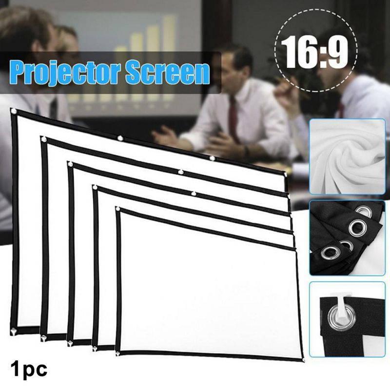 60" 16:9 No Crease Home Theater Portable Foldable White Projection Screen