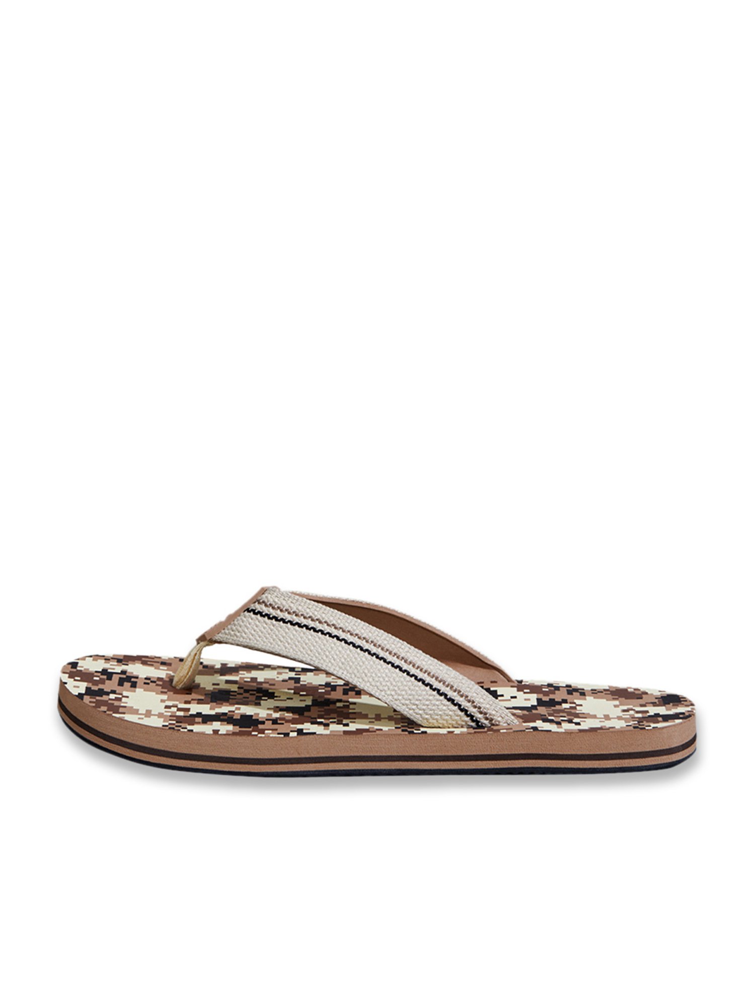 Neemans Men's Pixel Art Grey Flip Flops