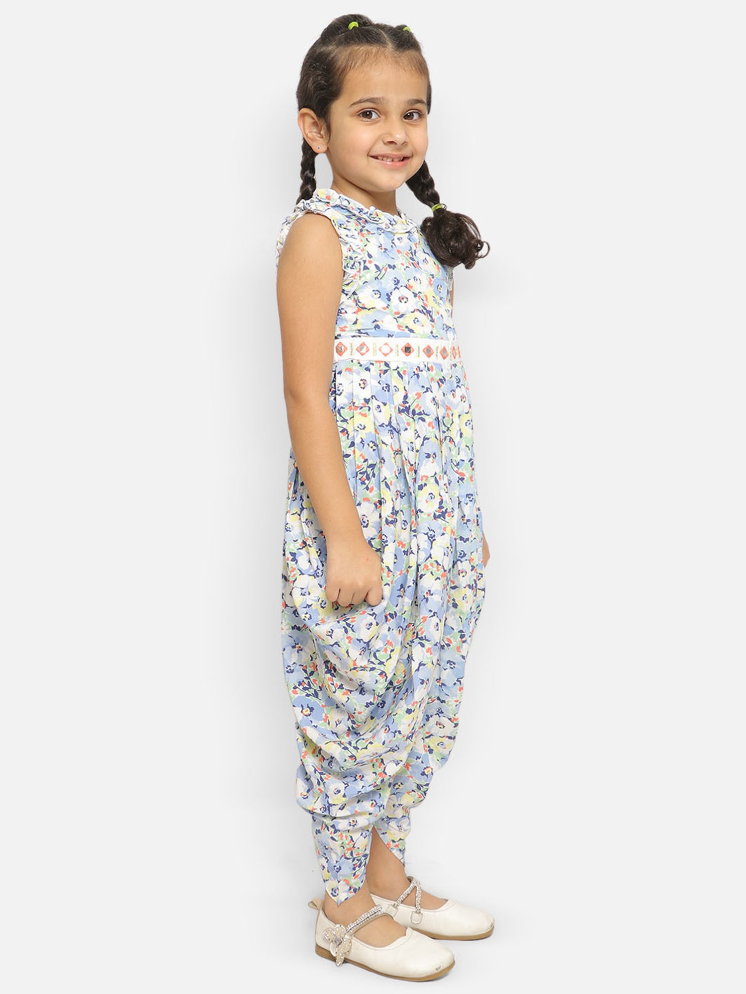 Nauti Nati Kids Multicolor Floral Print Jumpsuit