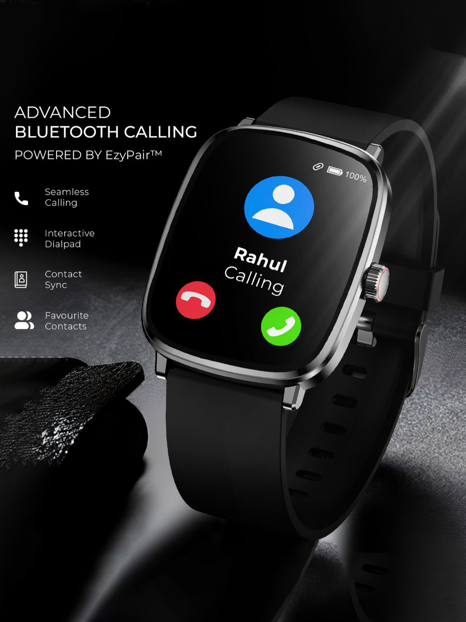 beatXP Unbound Era BT Calling Smartwatch with 2.01 inch Super AMOLED Display (Black)