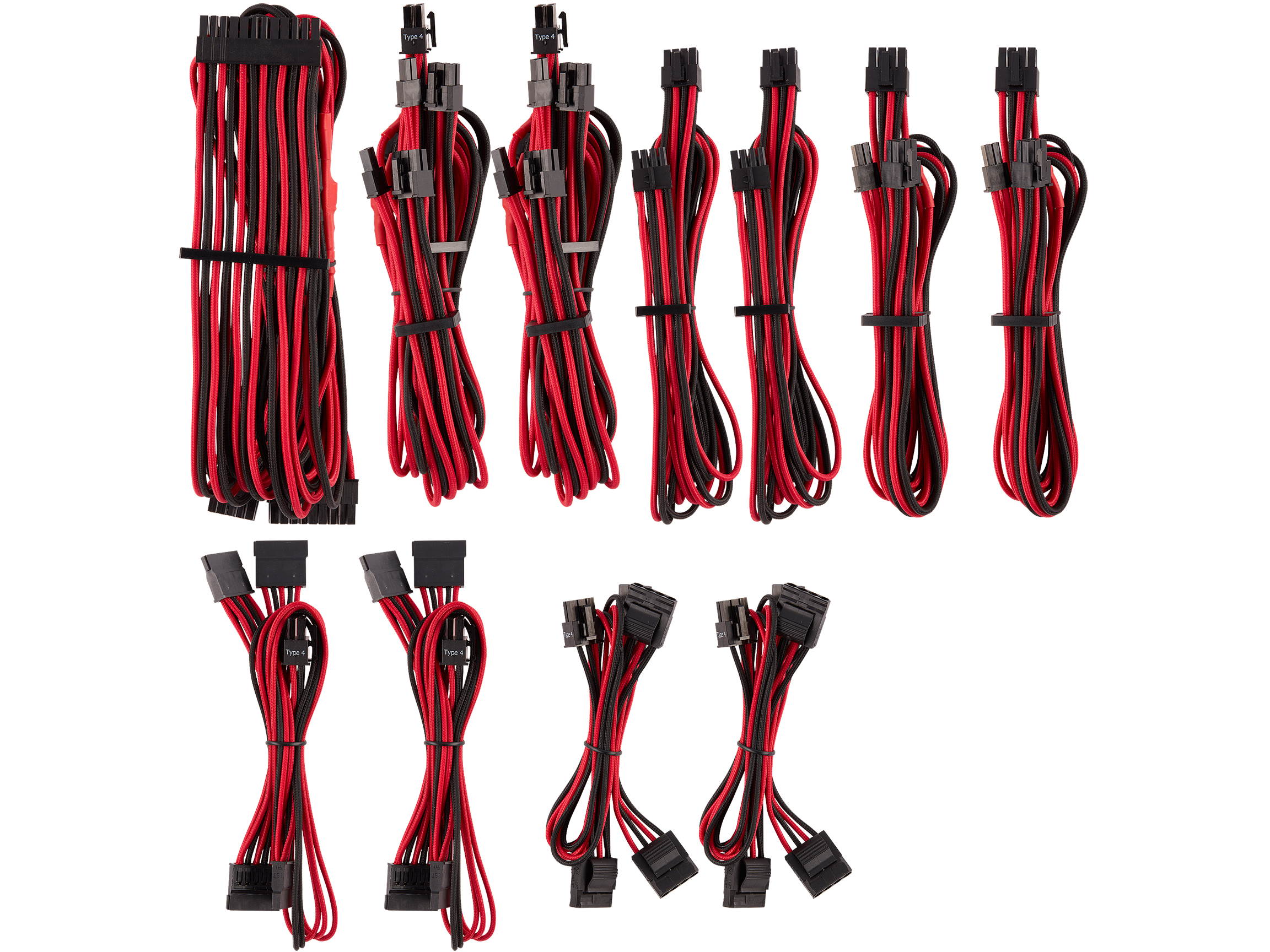 Micro Connectors 30cm Addressable RGB (ARGB) 1 to 4 Splitter Cable with/5 Male Pins (F04-04ARGB-30)