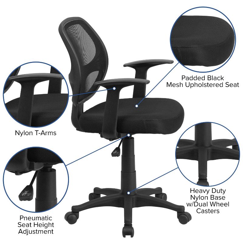 Mid-Back Mesh Computer Chair Black - Belnick