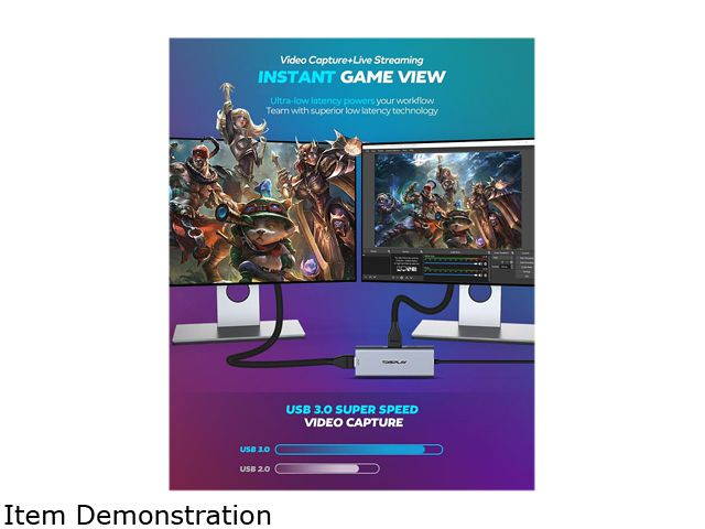 TDisplay HDMI Video Game Capture Card 4k Capture Card, USB 3.0 Adapter Video and Audio Grabber, Professional Live Streaming and Record to PC for Games, Teaching, Video Conference or Broadcast Live