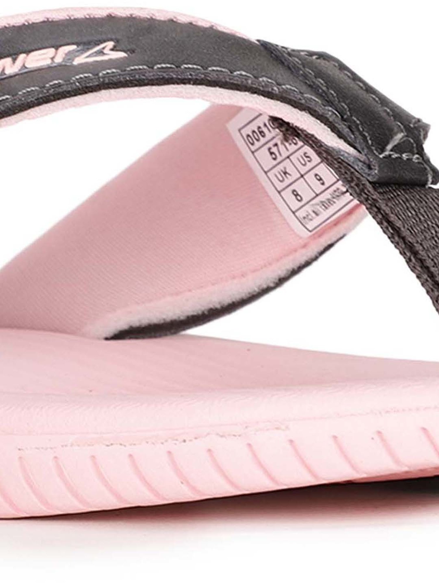 Power by Bata Women's Black Thong Sandals