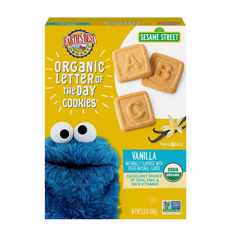 Earth's Best Organic Vanilla Letter of the Day Cookies - 5.3oz