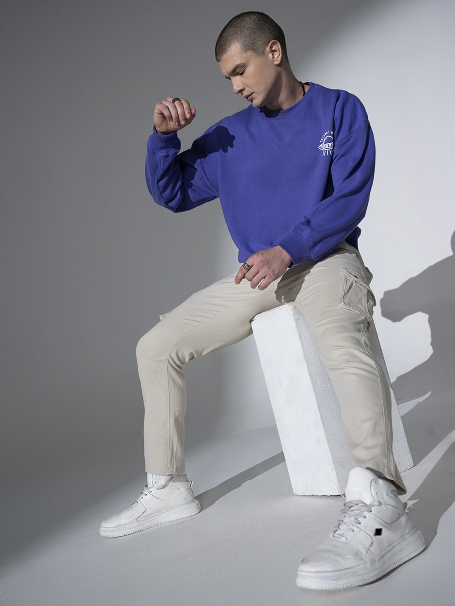 Hubberholme Beige Cotton Regular Fit Joggers