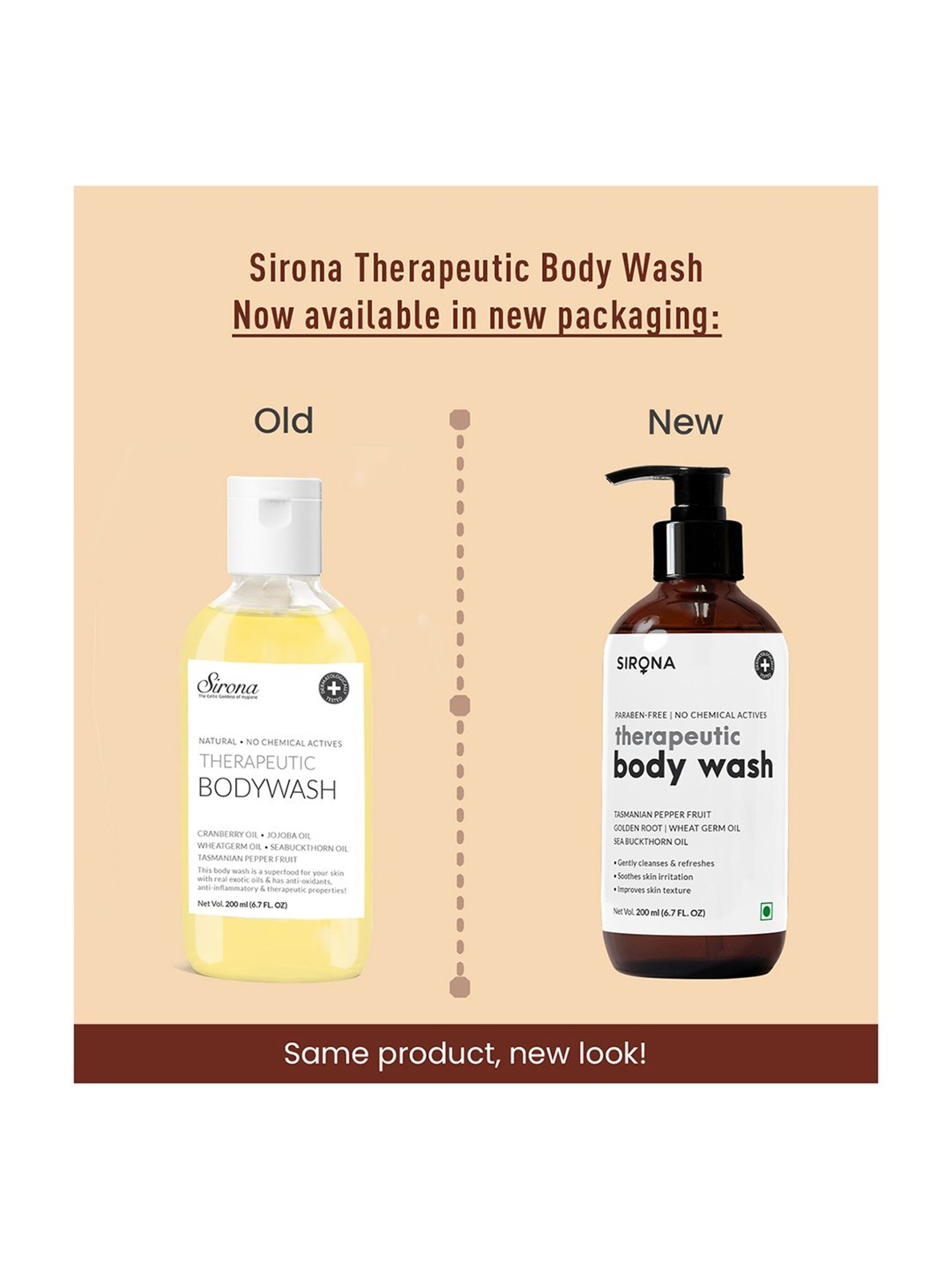 Sirona Natural Therapeutic Body Wash With 5 Magical Herbs -200 ml
