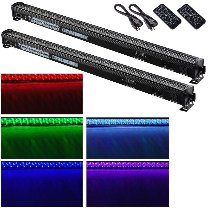 2PCS DMX Stage Light Bar 252 LED Wall Wash Lighting for Disco DJ Party Wedding