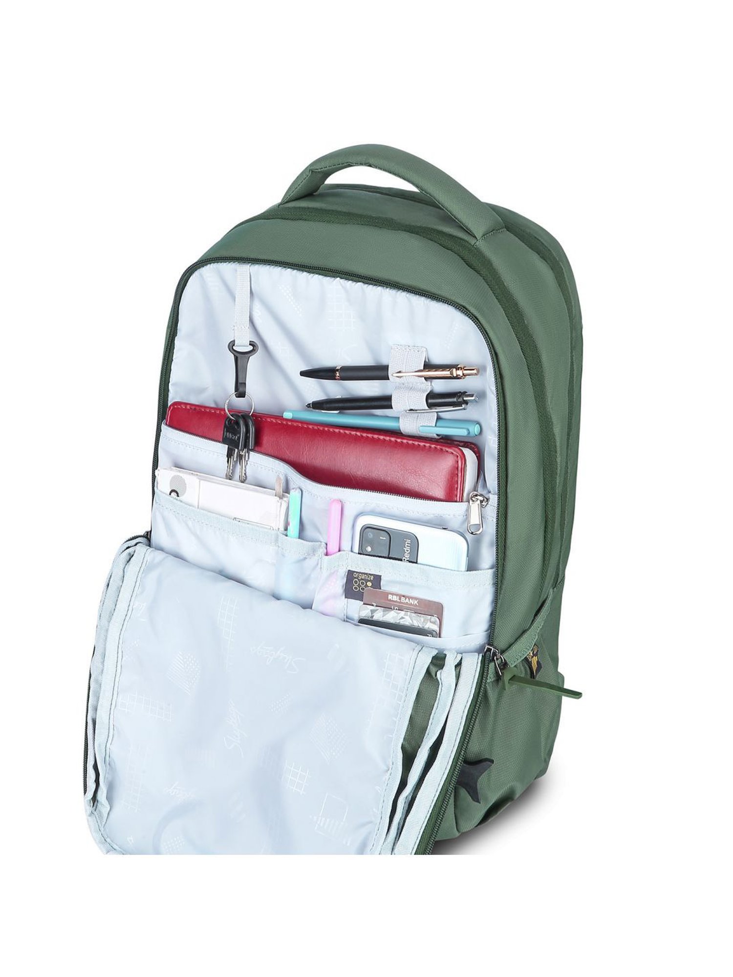 Skybags Nextra Dark Green Polyester Printed Laptop Backpack - 28 Ltrs