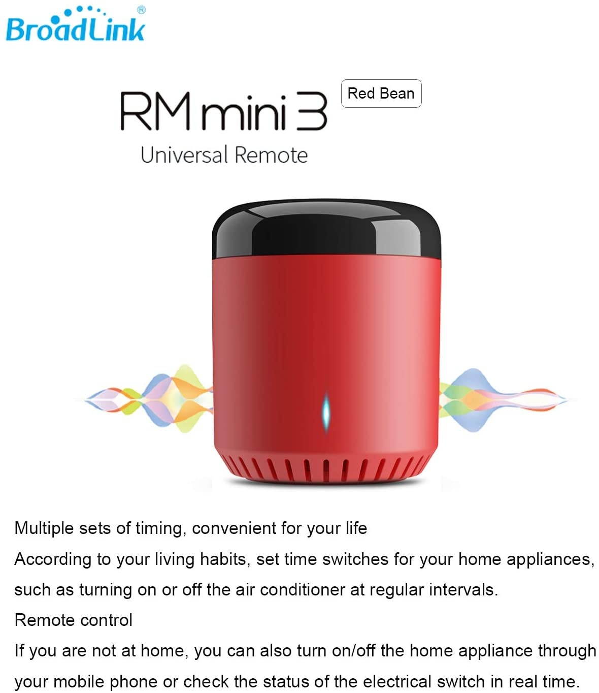 BroadLink New RM Mini3 IR Control Hub,Smart Home Wi-Fi Enabled Infrared Universal Remote Control, One for All Control TV PVR VDO DVD CD AUD SAT (2020 RM Mini3)