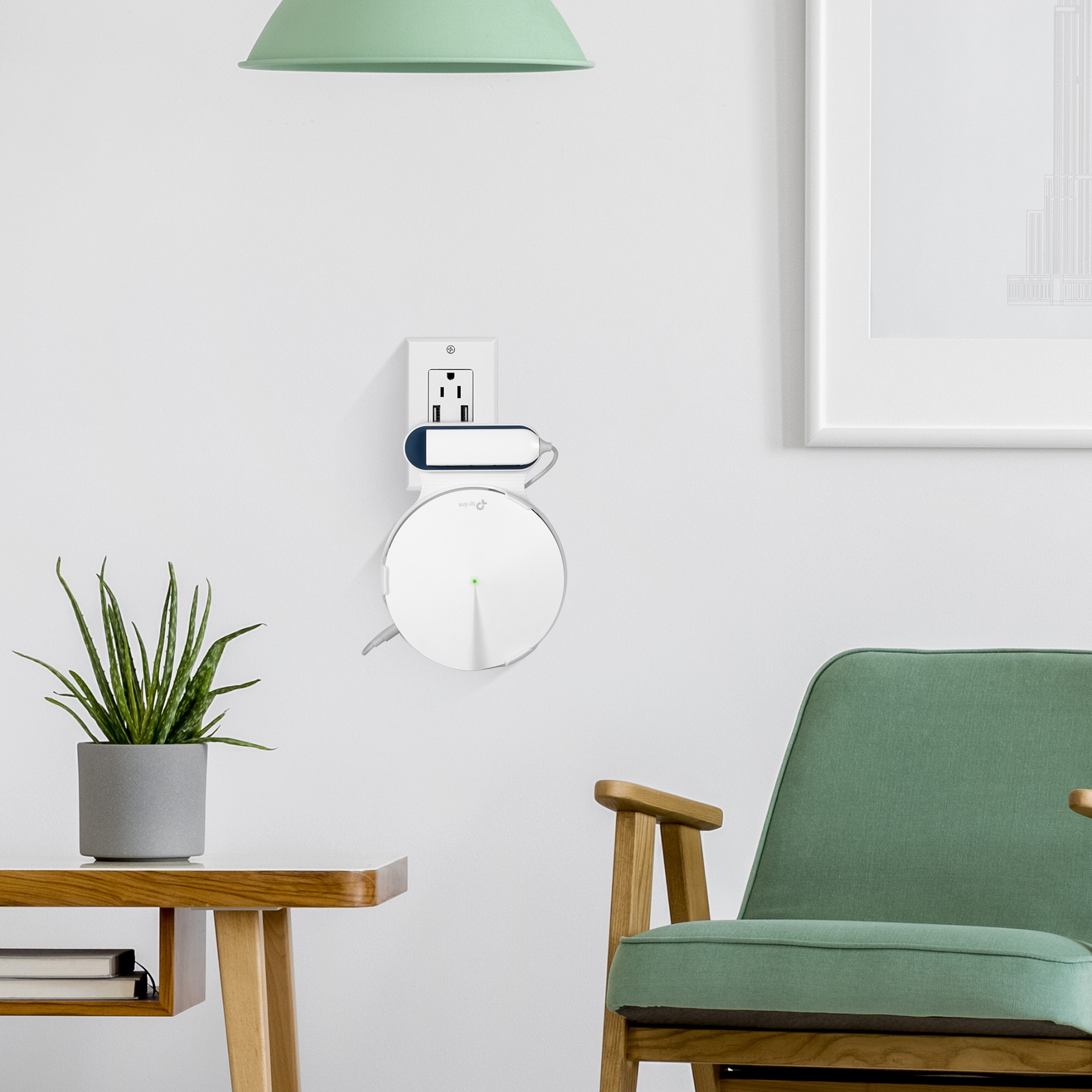 STANSTAR Wall Mount for TP-Link Deco M9 Plus Whole Home Mesh WiFi System, Sturdy Bracket Holder , Without Messy Wires(2Pack)