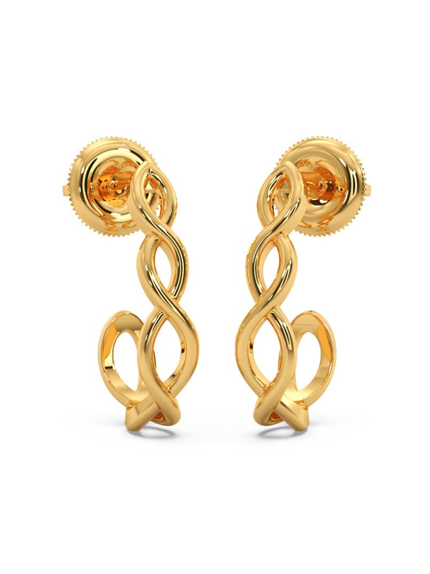 Candere by Kalyan Jewellers Peacock Collection 18k Yellow Gold Hoop Earrings for Women
