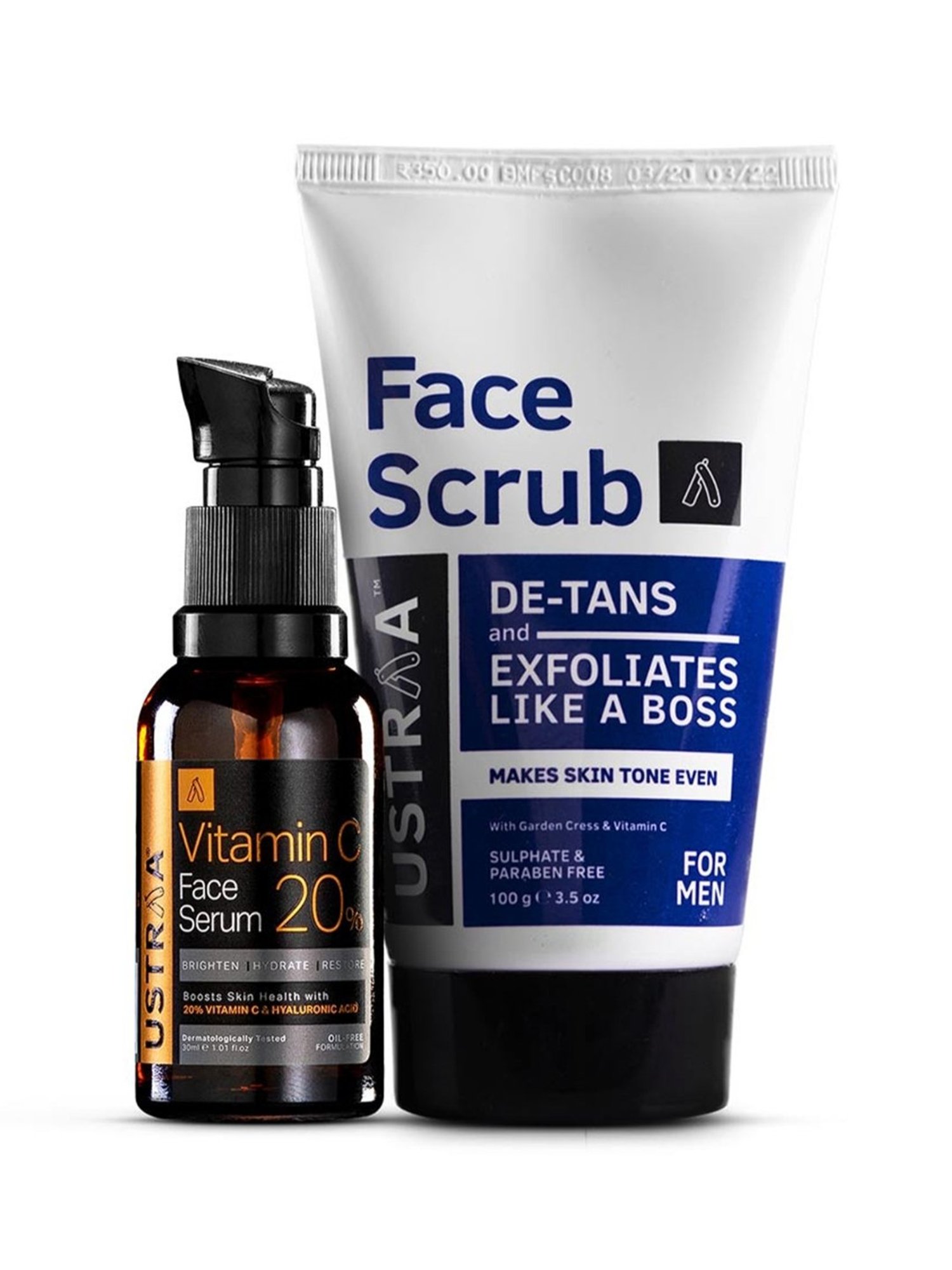Ustraa Vitamin C Face Serum & De Tan Face Scrub