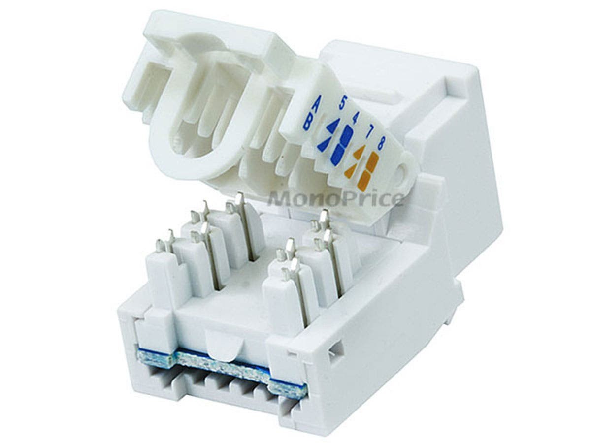 Monoprice Cat5E RJ-45 Toolless Keystone Jack in White