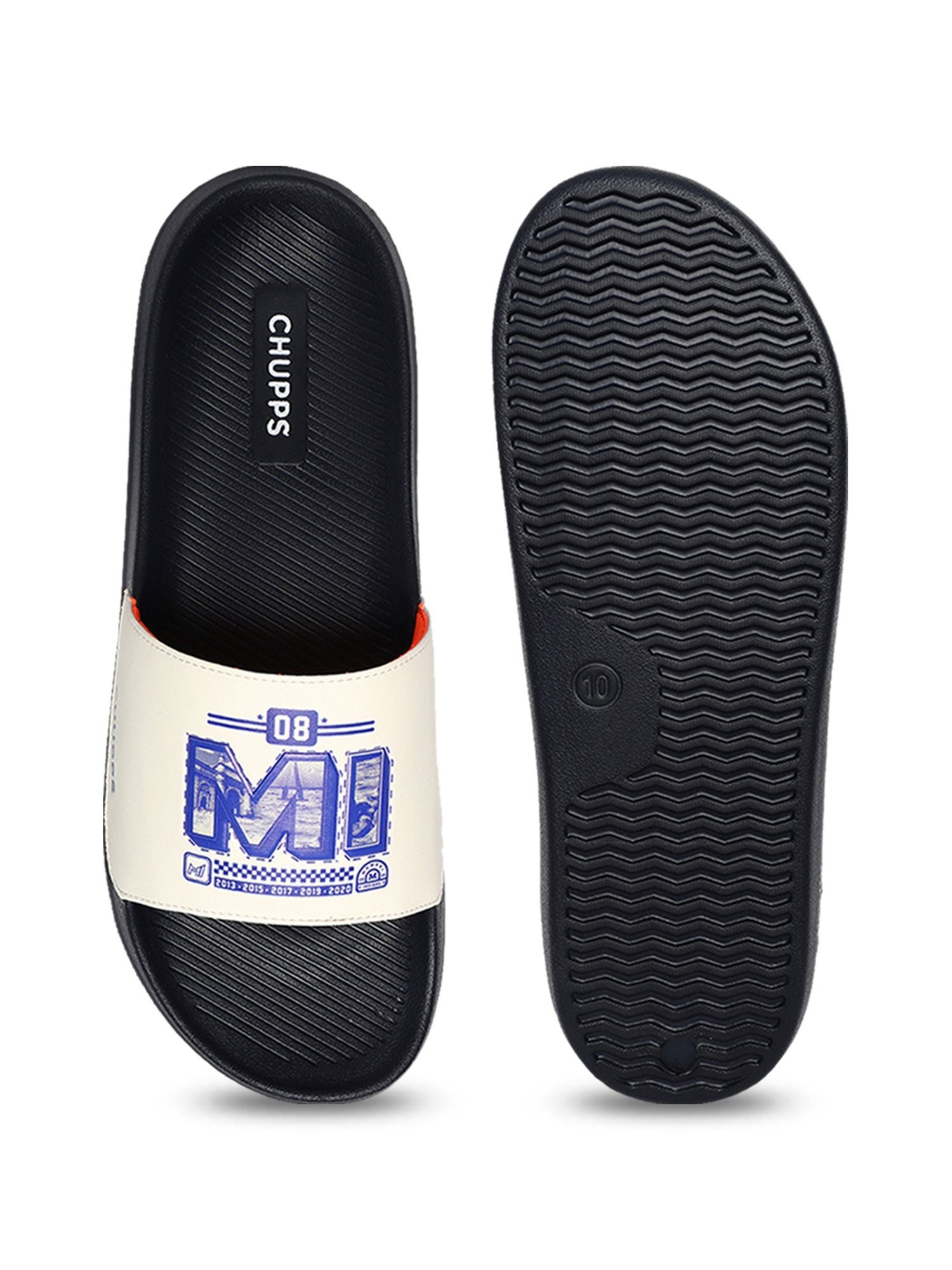 Chupps Men's Mumbai Indians White Slides