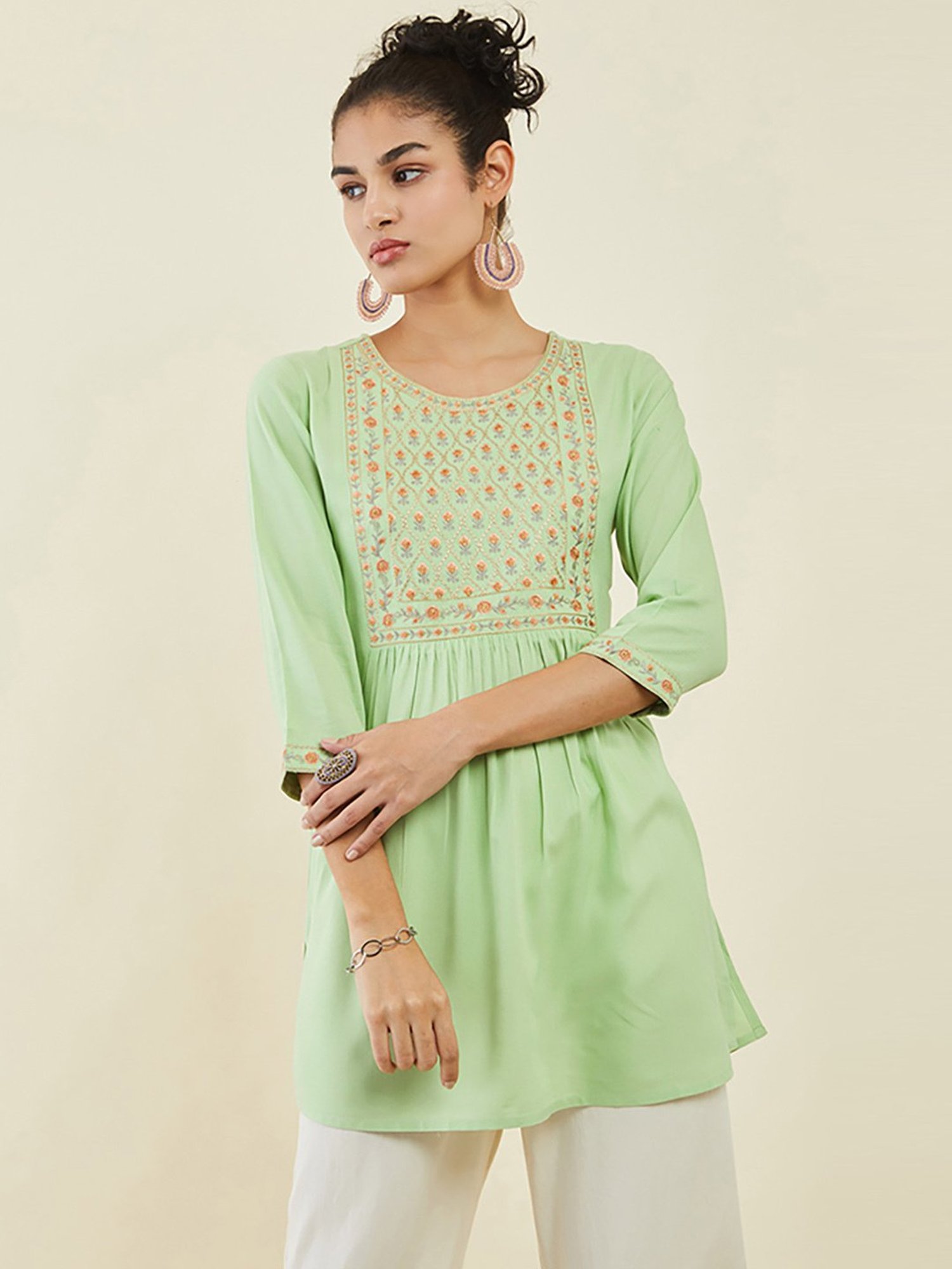 Soch Green Embroidered Tunic