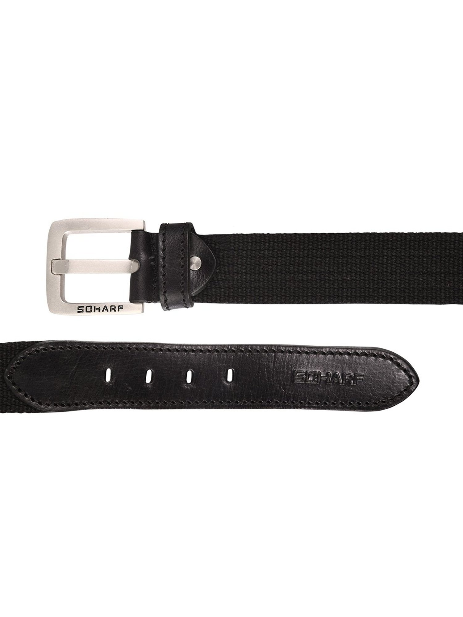 Scharf Black Leather Waist Belt For Men