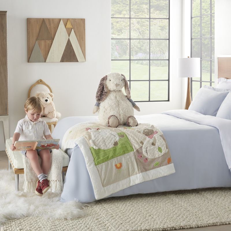 Mina Victory Plush Rabbit Ivory 20" x 27" Stuffed Animal