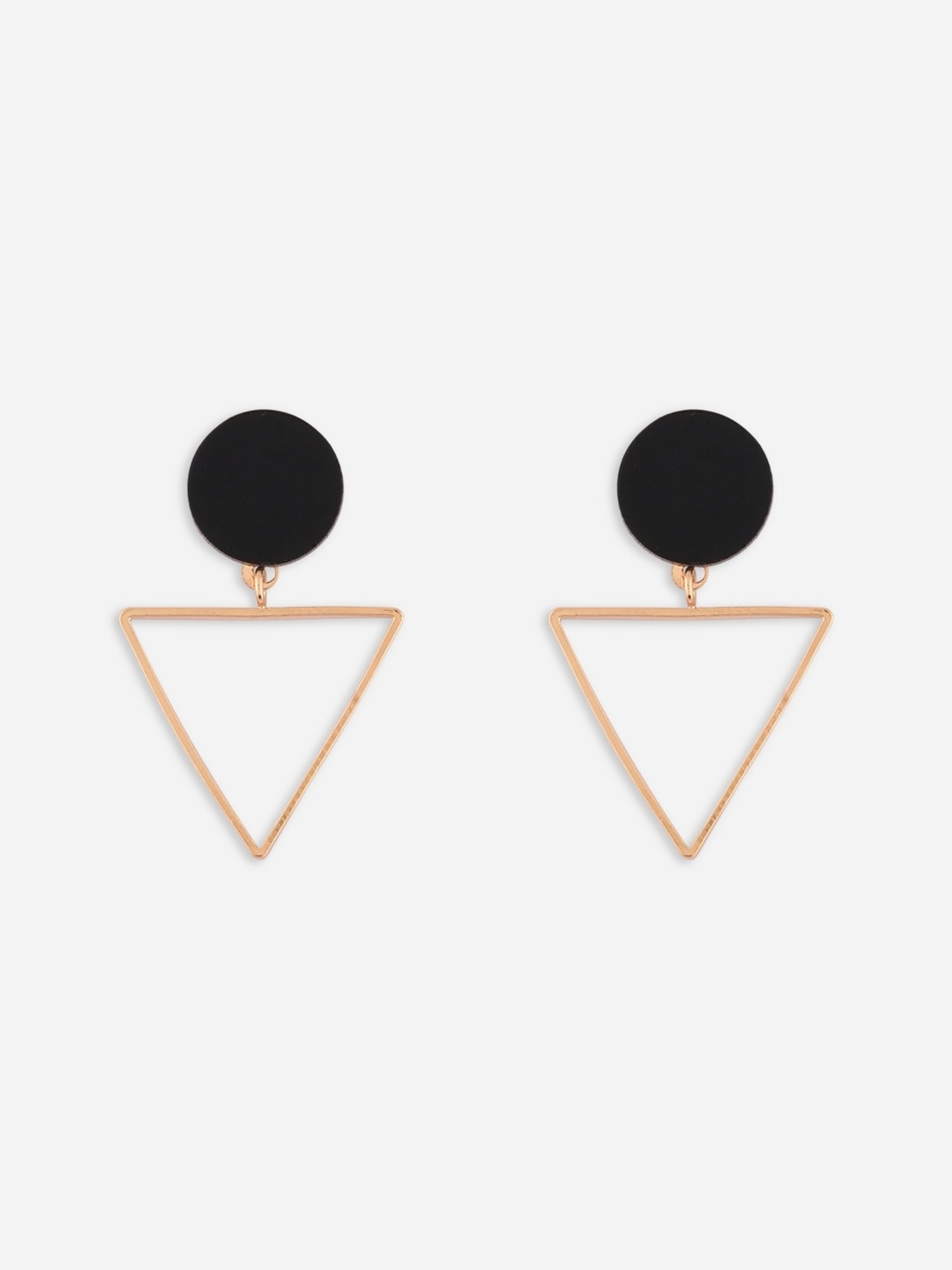ToniQ Triangle Shape Black Drop Earrings for Women