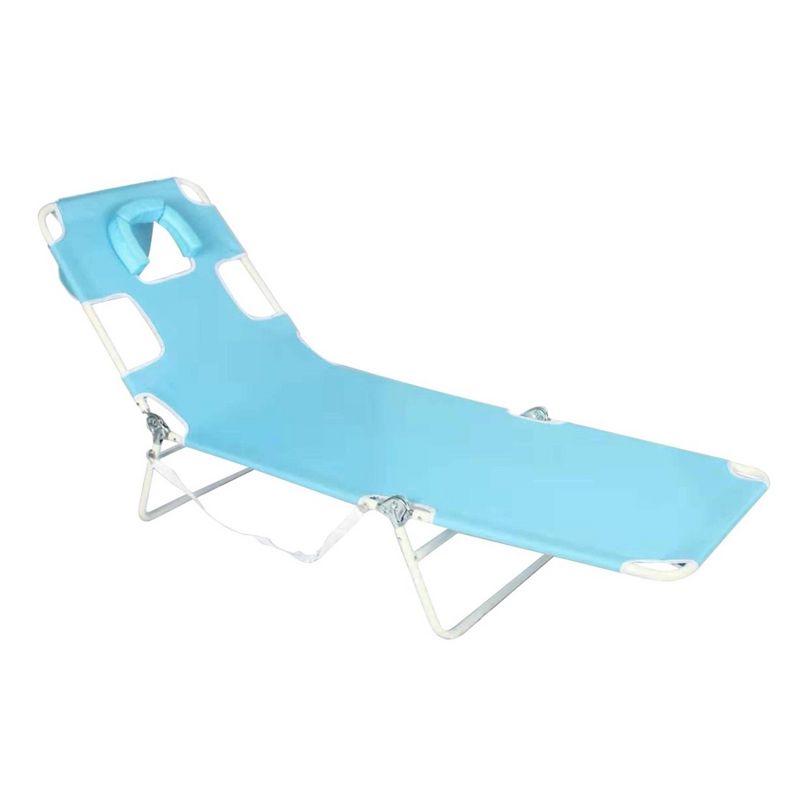 Face Down Beach Chaise Lounge - Blue - Ostrich