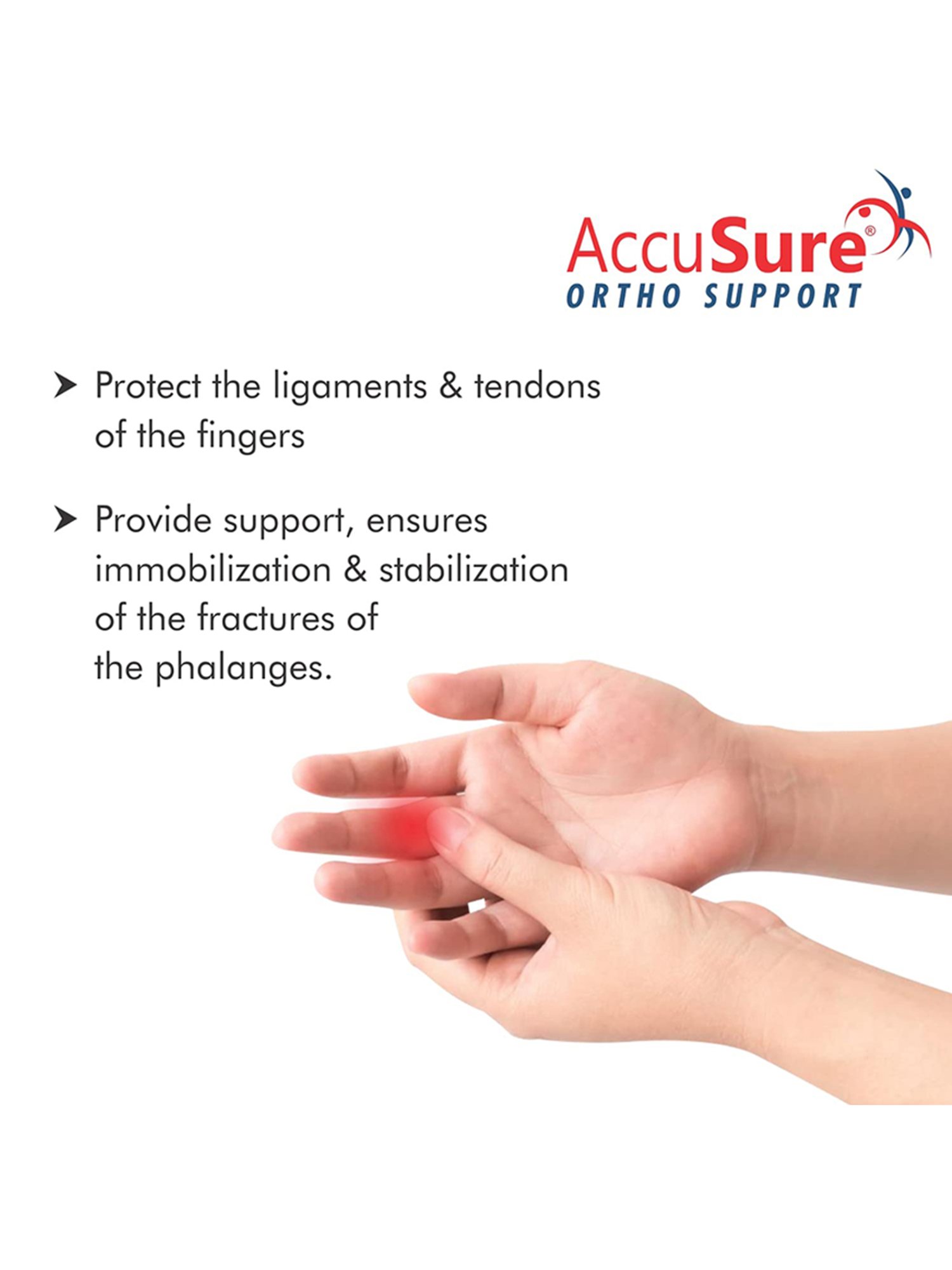 AccuSure Foam Lined Frog Finger Splint - Medium (Grey)