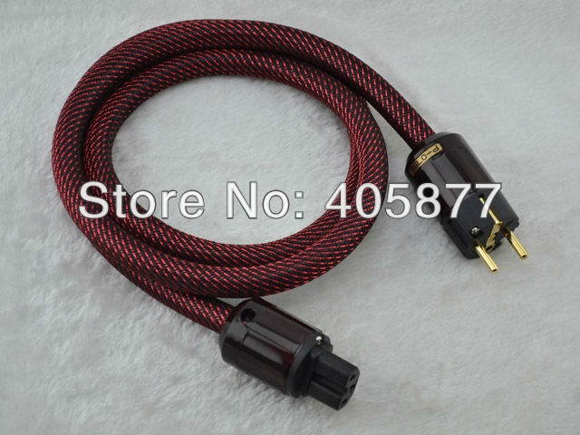 Hi-End AC Mains Power Cable with 24k Gold-Plated P-079E & C-079 Connector 2M EU POWER CABLE