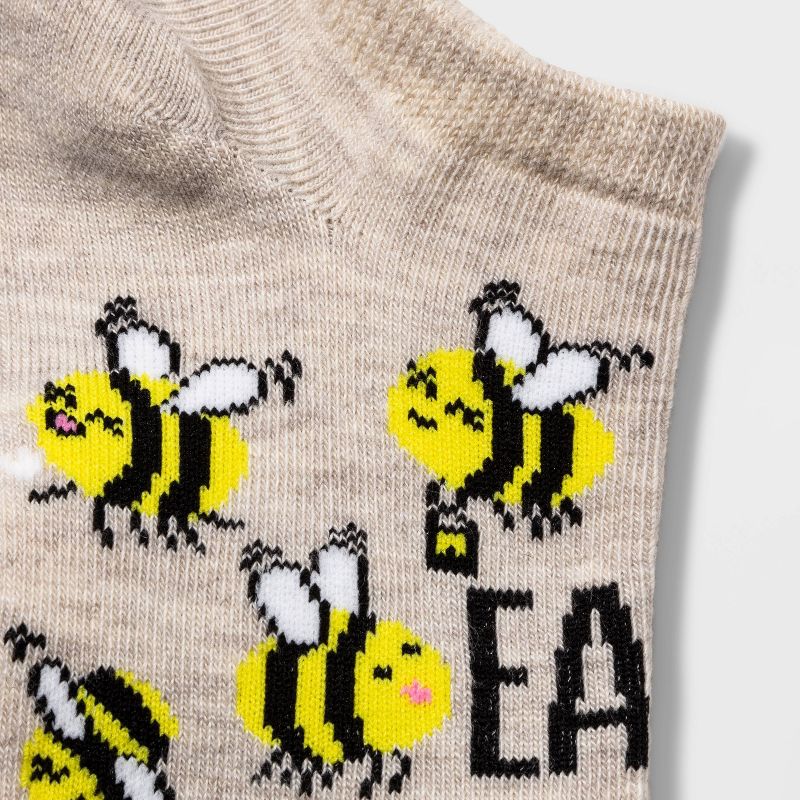 Women's 'Easy Beezy' Bee Low Cut Socks - Xhilaration™ Oatmeal Heather 4-10