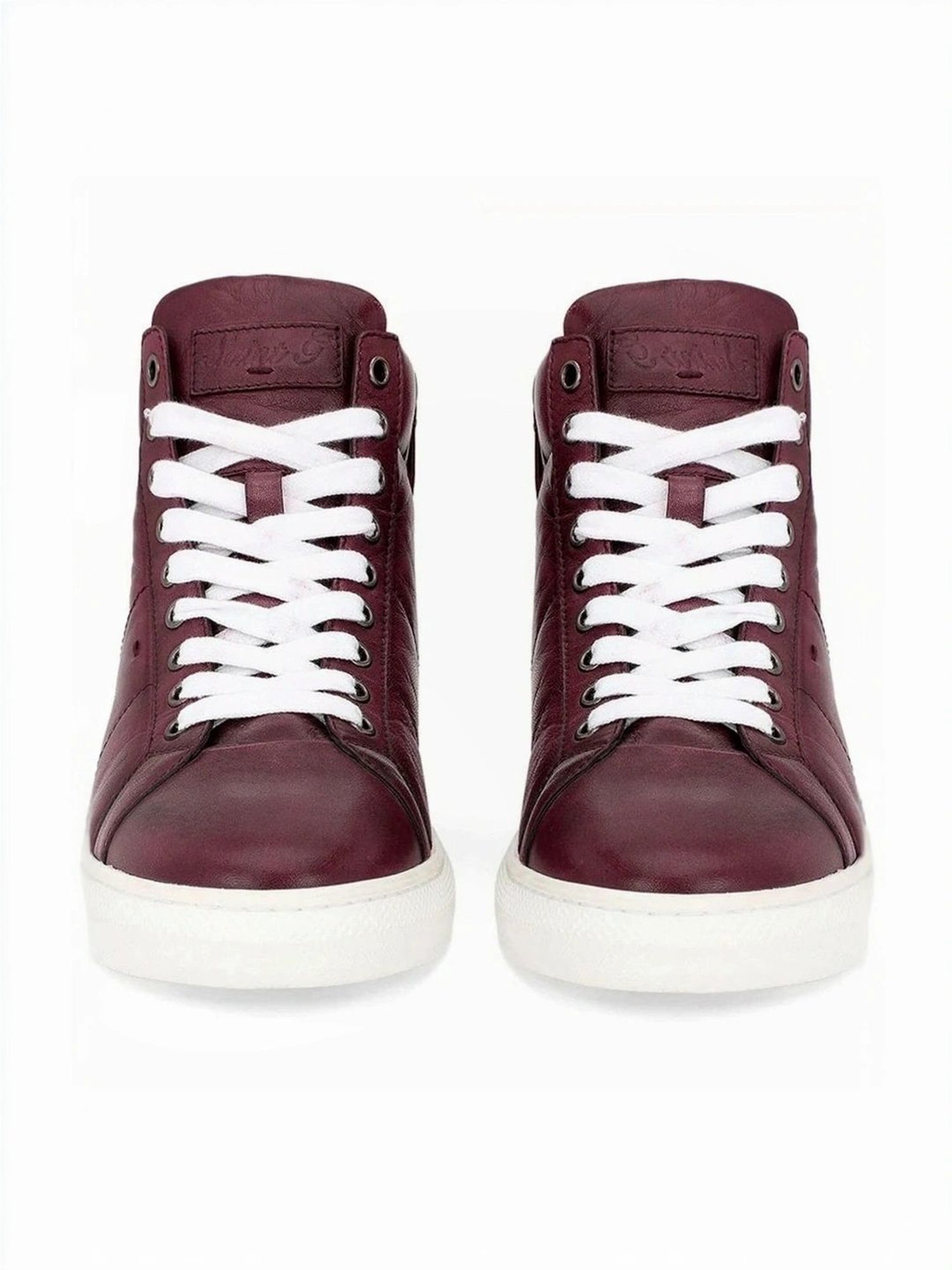 Saint G Men's Tesoro Burgundy Ankle High Sneakers