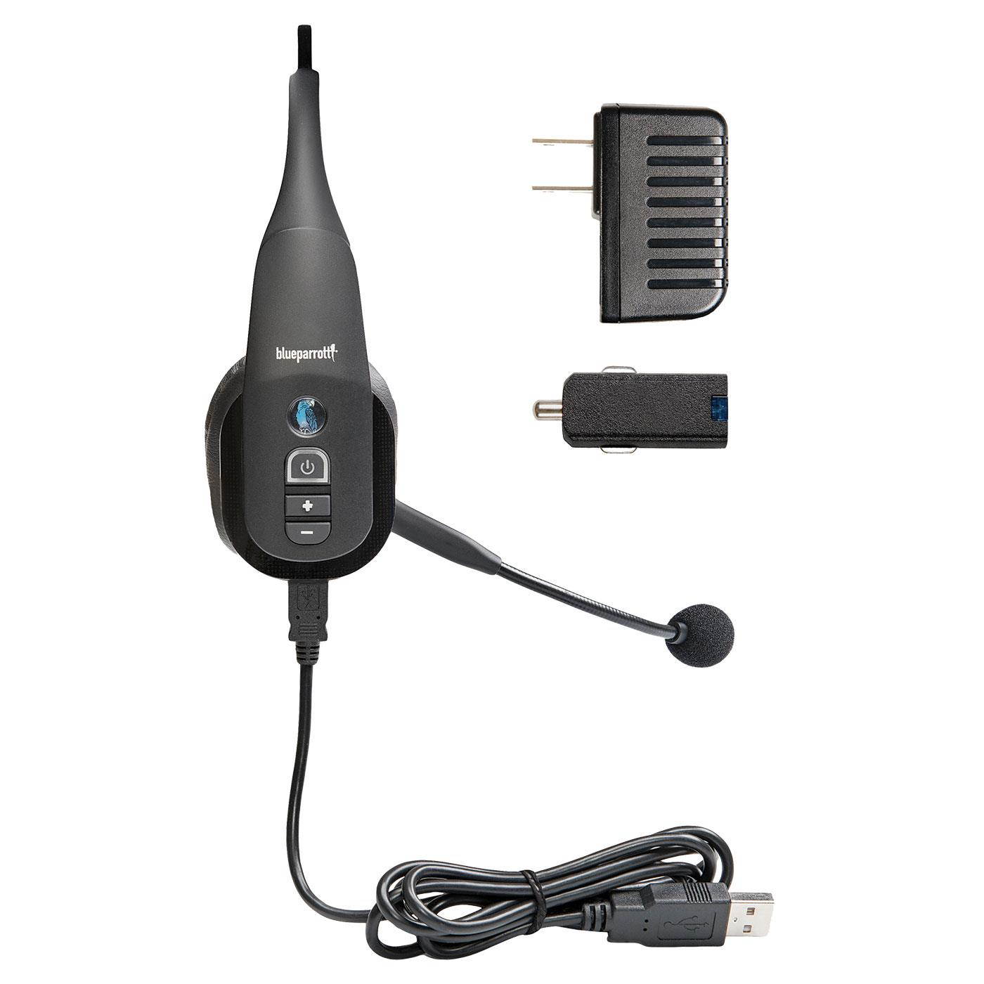 BlueParrott B350-Xt Headset And Charger With Car And Wall Charging Cords