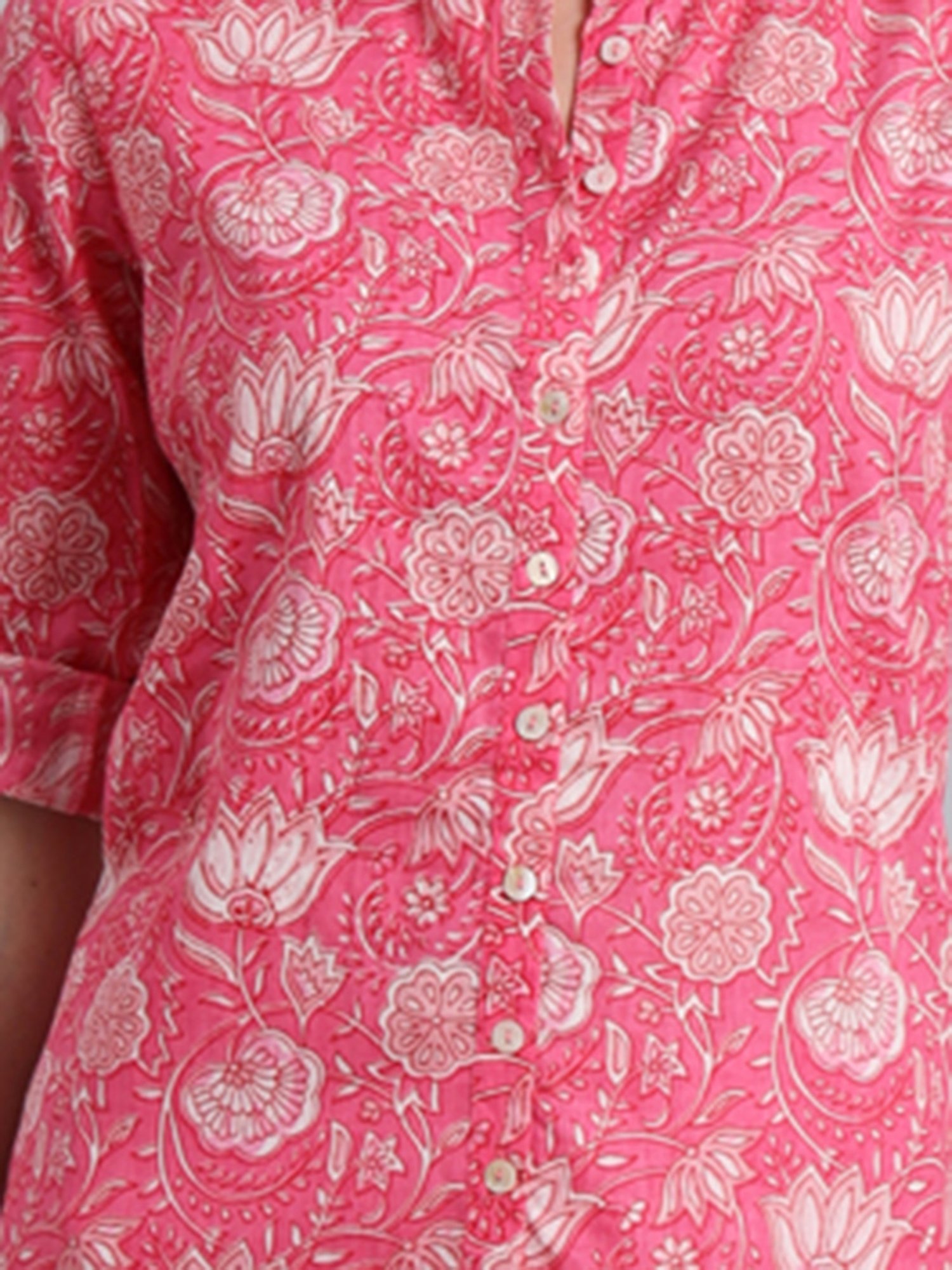 DECKEDUP Pink Floral Print Co-Ord Set