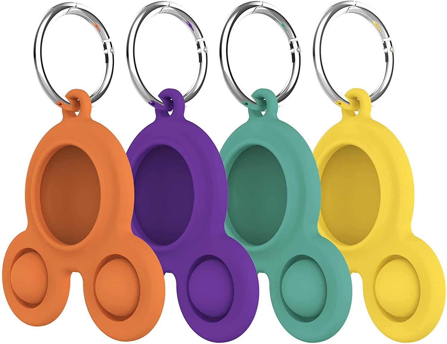 Fidget Toys Protective Shell for AirTag Finder,Cartoon Animal Shape Push Pop Bubble Protecive Case, Silicone Soft Case Compatible with AirTags 2021 (Yellow)