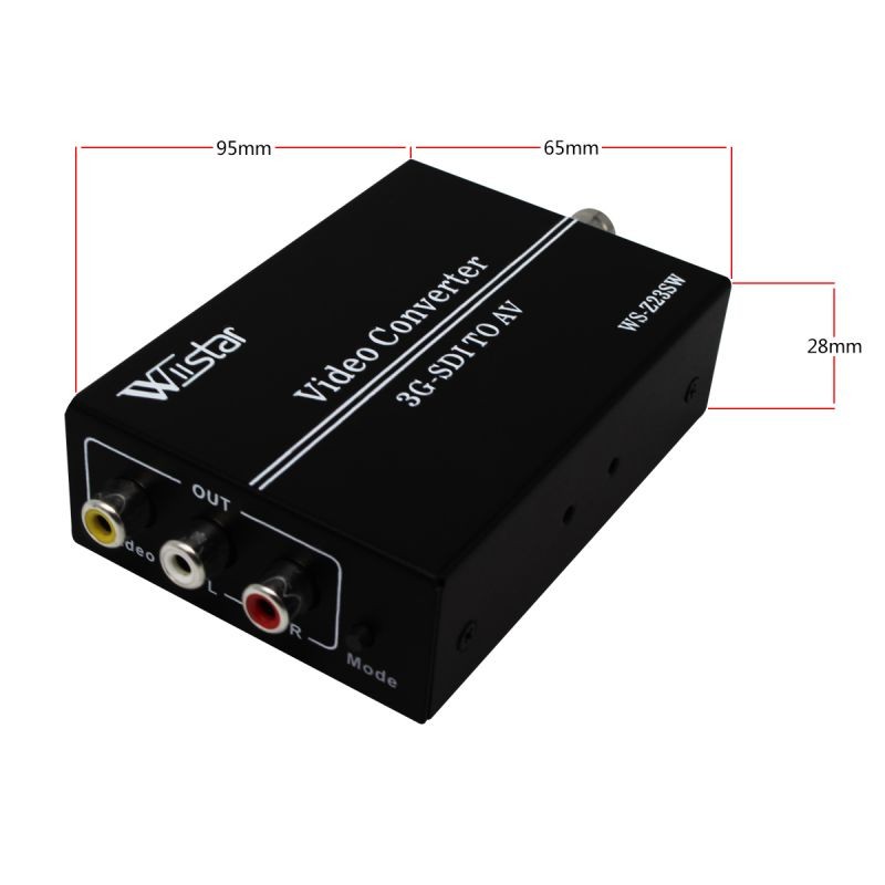 3G SDI to AV Video Aduio Converter BNC in RCA CVBS L/R out Adapter Support 1080P PAL/NTSC for Camera TV Monitor