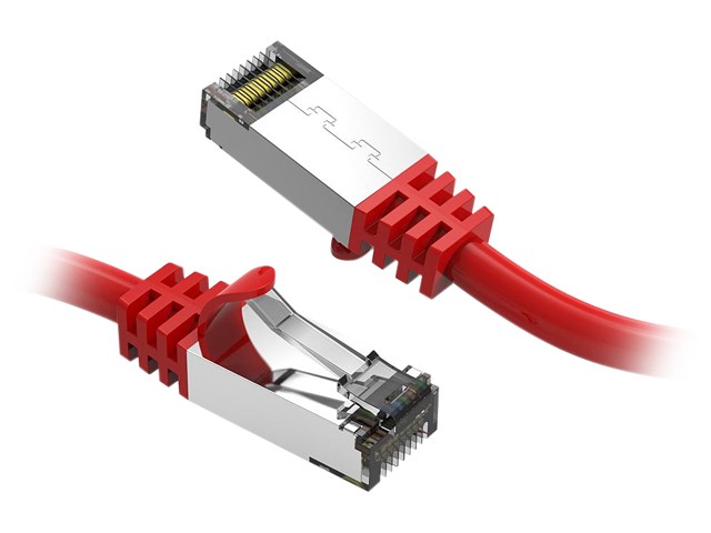 Nippon Labs 60CAT8-3-26RD Cat8 Ethernet Cable 3 feet Slim Series - Red | 2GHz, 40G, S/FTP - Shielded 40Gbps 2000Mhz SFTP Patch Cord, Cat8 RJ45 Cable - in Wall, Outdoor for Router, Modem, etc.