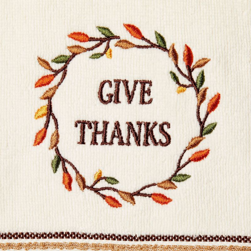 2pc Give Thanks/Home Hand Towel Set Cream - SKL Home