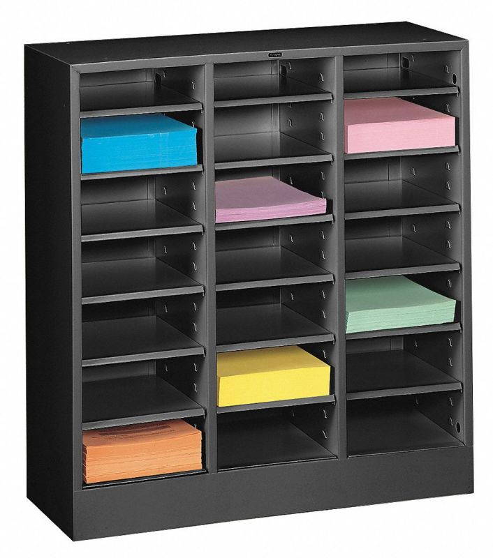 TENNSCO 4075BK Literature Sorter 21 Compartments, 30-5/8"W x 11-1/2"D Black