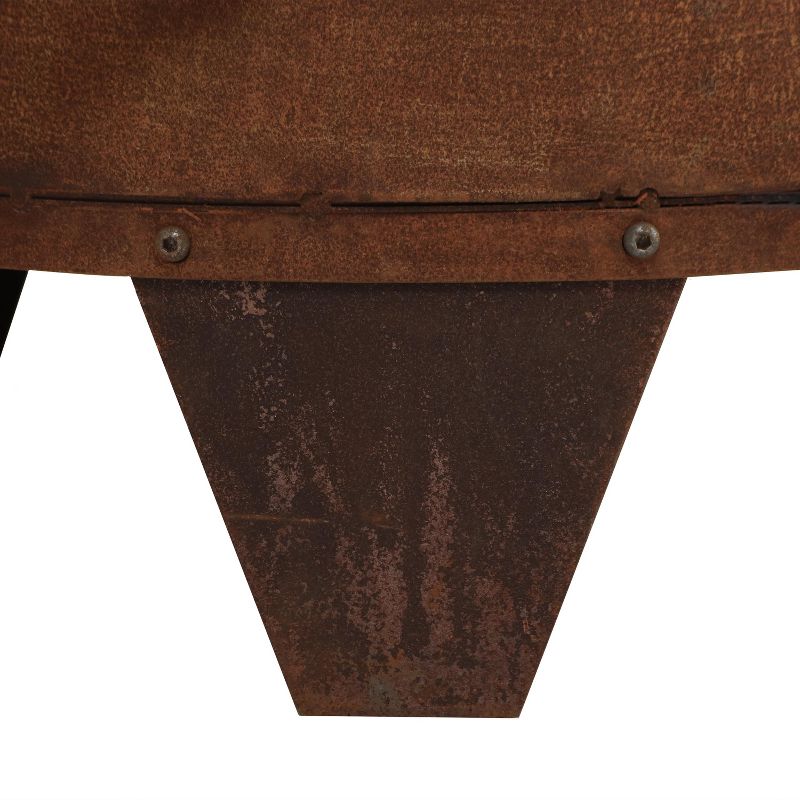 Sunnydaze Outdoor Backyard Large Freestanding Oxidized Steel Wood-Burning Fire Pit Chiminea - 70" - Rust Finish