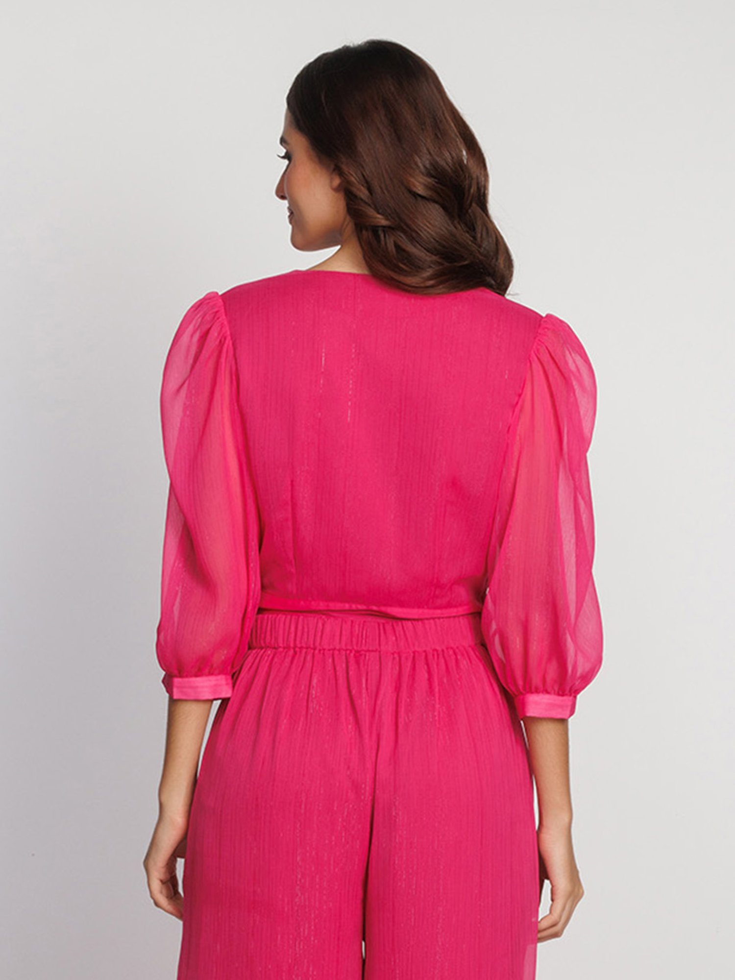 Zink London Pink Regular Fit Crop Top