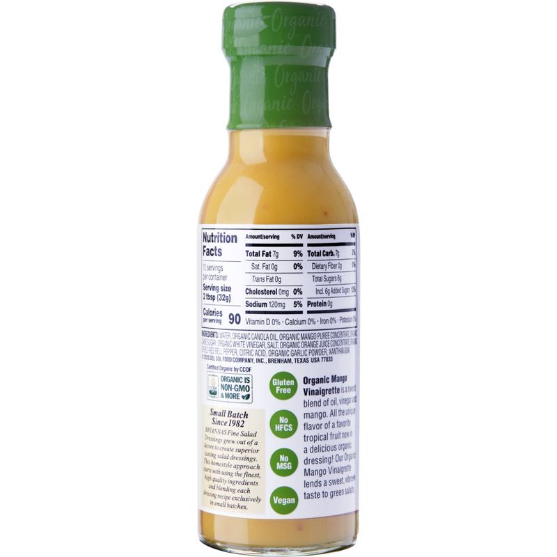 Briannas Organic Mango Vinaigrette Dressing - 10fl oz