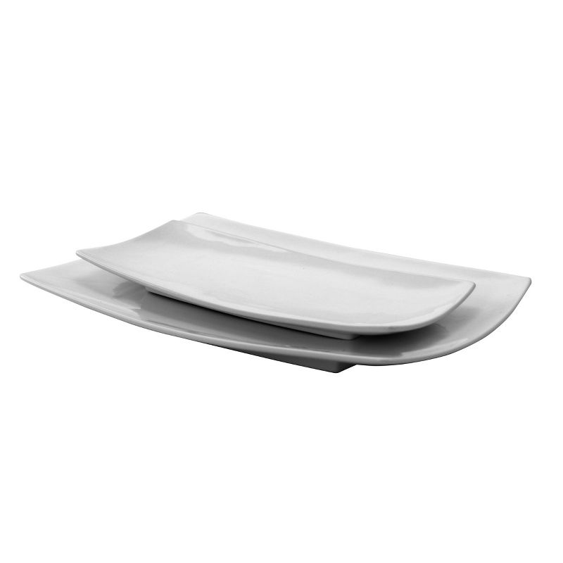 Gibson Home 2pc Ceramic Gracious Serving Platter Set