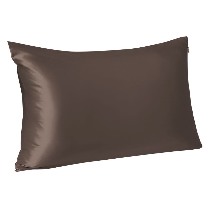 1 Pc 20&rdquo; x 30" Silk for Facial Beauty and Hair Pillow Case Black - PiccoCasa