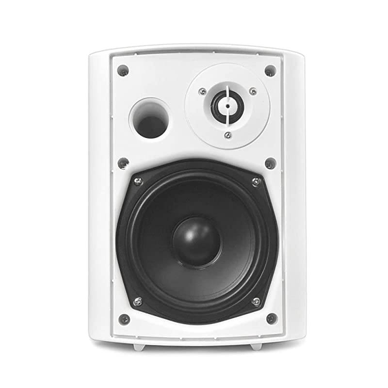 Wall Mount Home Speaker System - Active + Passive Pair Wireless Bluetooth Compatible Indoor / Outdoor Water-resistant Weatherproof Stereo Sound Speaker Set with AUX IN -  PDWR51BTWT (White)