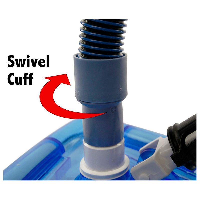 Plastiflex 30 Foot Long Spiral Wound Bosun Vacuum Hose and Swivel Cuff with Durable, Easy to Install Design for Pool Cleaning to Filter Debris, Blue