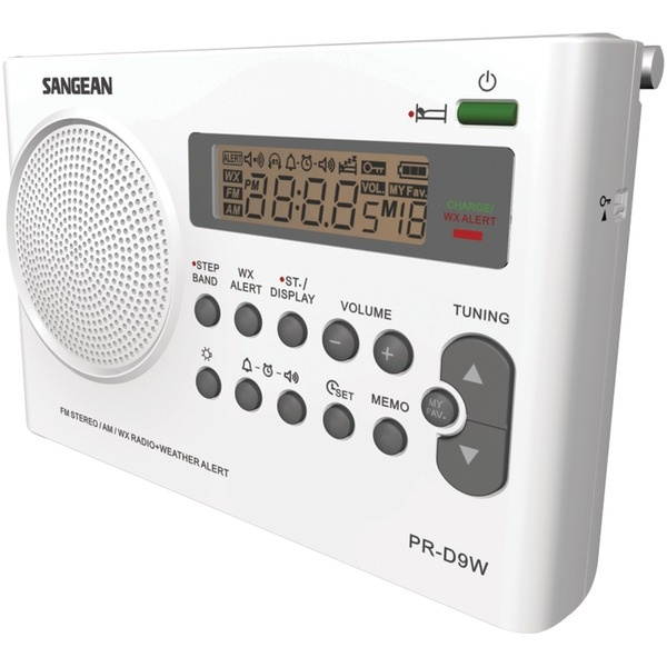 Sangean(R) PR-D9W Portable AM/FM/NOAA(R) Alert Radio with Rechargeable Battery