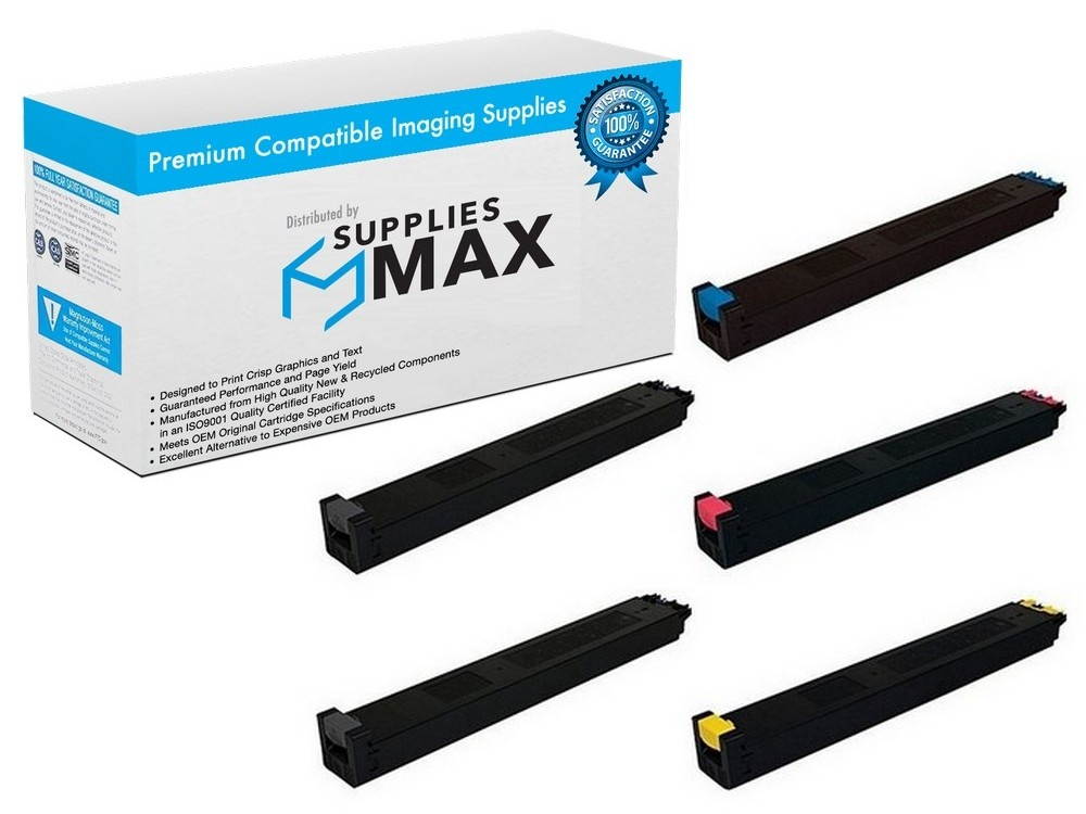 SuppliesMAX Compatible Replacement for Sharp MX-2300/MX-2700G/MX-2700N Toner Cartridge Combo Pack (2-BK/1-C/M/Y) (MX-27NT2B1CMY)